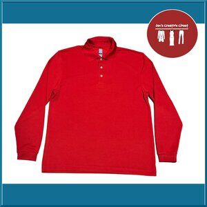 Men's PGA Tour Airflux Red Long-Sleeve Golf Shirt